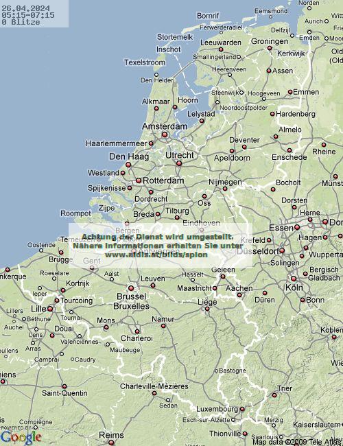 Lightning Netherlands 05:15 UTC Fri 26 Apr