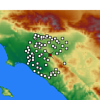 Nearby Forecast Locations - Yorba Linda - Map